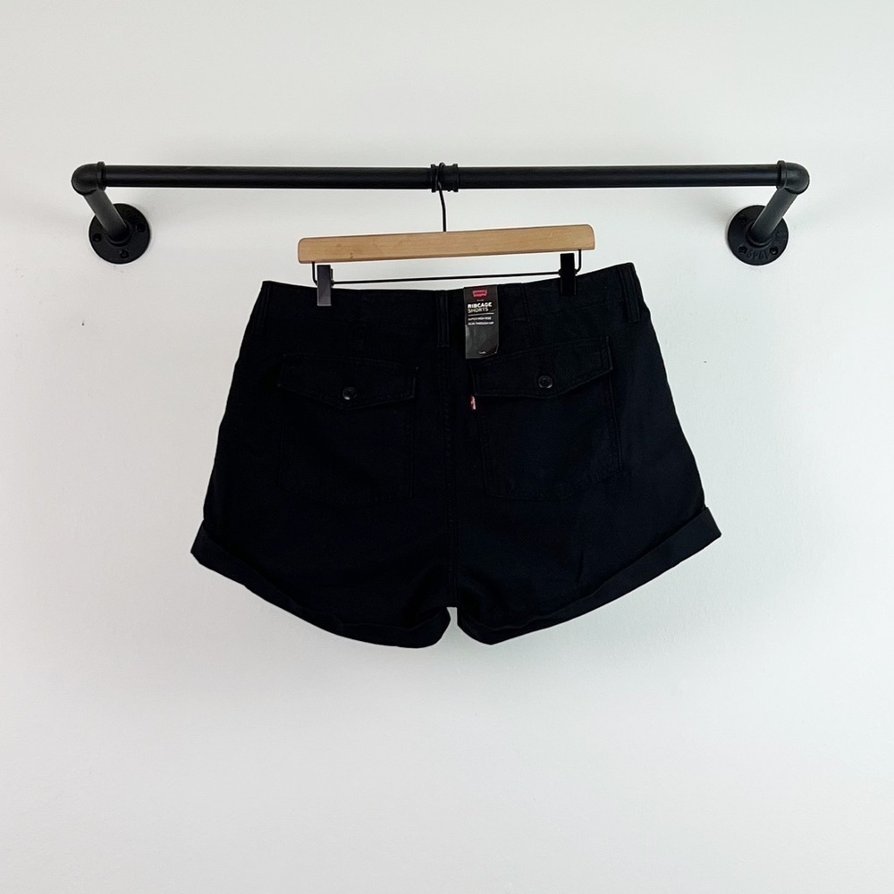NWT Levi’s Ribcage High Waist Utility Shorts In Washed Black - Picture 8 of 9